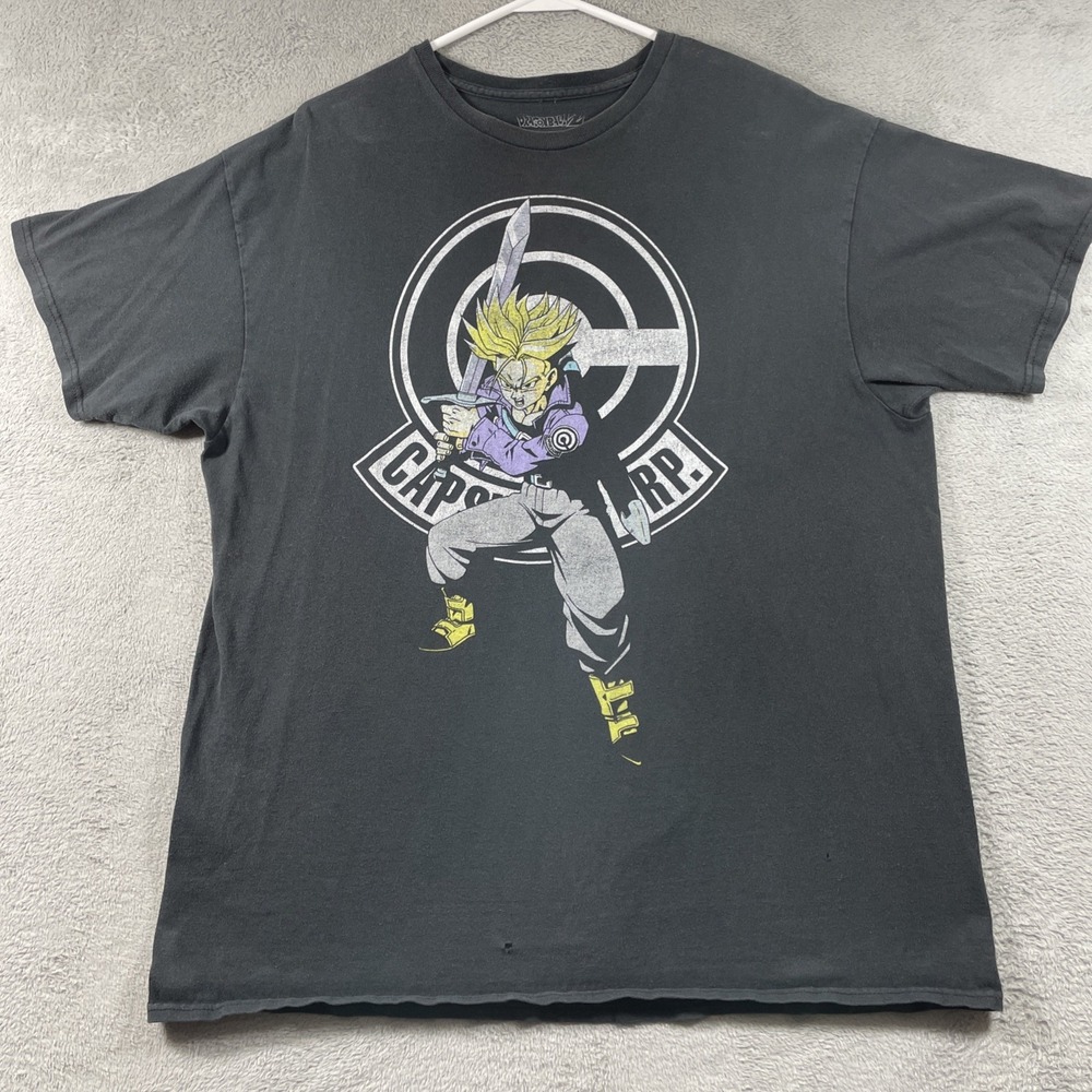 2019 Dragon Ball Z Shirt Adult Large Black Capsule Corp Graphic Tee Short Sleeve